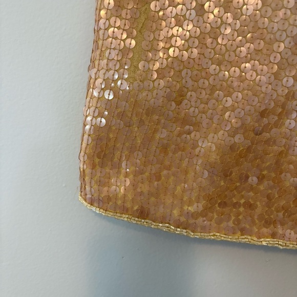 Freesia Vintage Gold Sequin Beaded Tank Top XL - Picture 4 of 8